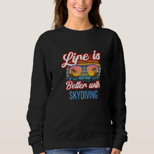 Sudadera Eslogan Retro Atardecer Con Paracaidismo