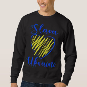 Sudadera Eslogan Slava Ukraini Gloria a Ucrania corazón
