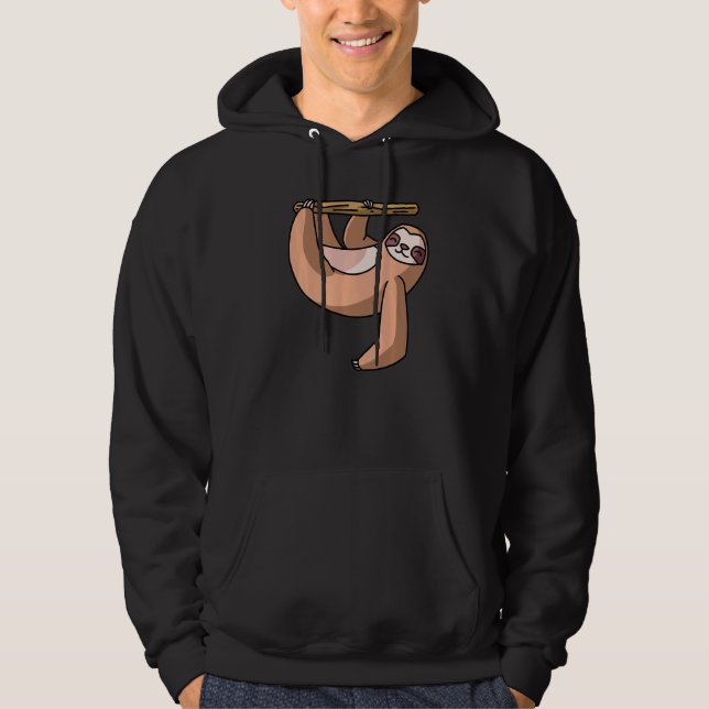 Sudadera Eslora Colgada De Una Rama Lazy Sloth Chilling Pr (Anverso)