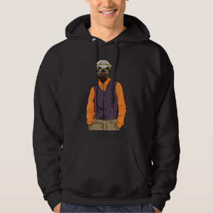 Sudadera Eslora De Hipster Con Lunas Cuestas De Gafas