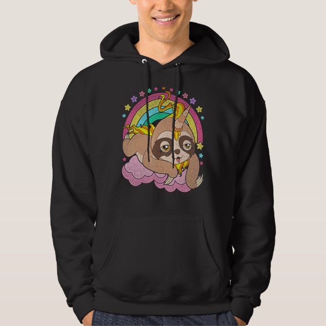 Sudadera Eslora eslora de eslogan de arcoiris de animales m (Anverso)