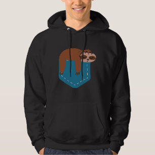 Sudadera Eslora Graciosa De Pocket Sloth En El Bolsillo Par