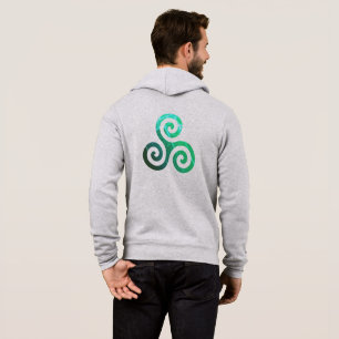 Sudadera Esmeralda Triskele Antiguo Símbolo Celta Gris clar