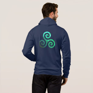Sudadera Esmeralda Triskele Antiguo Símbolo Celta Marina Az