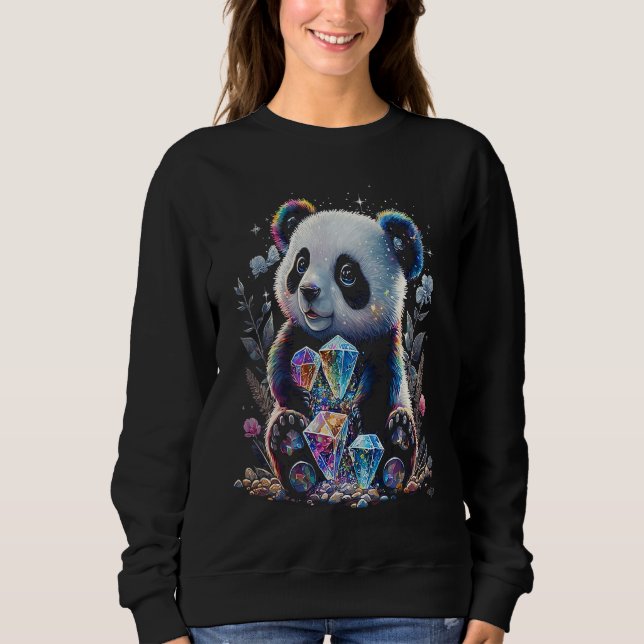 Sudadera Esoteric Panda Crystals Cute Illustration  1 (Anverso)