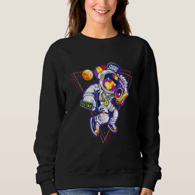Sudadera Espacio astronauta Música Radio Boom Box Humor ret (Anverso)