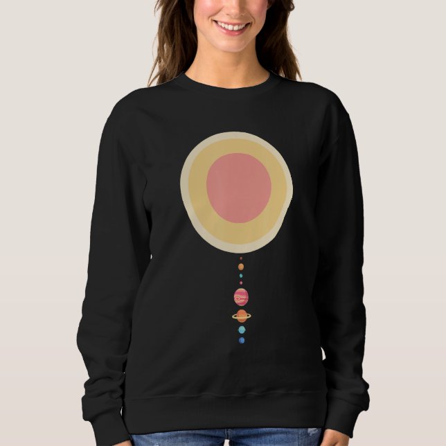 Sudadera Espacio Astronómico Geeks Modelo De Escala Sistema (Anverso)