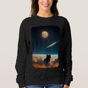 Sudadera Espacio Ca Gato Cósmico Corto en Gato Estético Esp