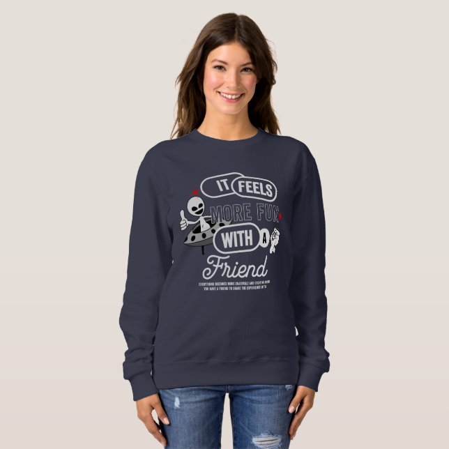Sudadera Espacio de amigos galácticos (luz) | Mujer (Anverso completo)