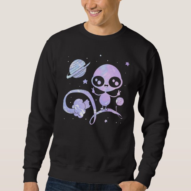 Sudadera Espacio de señas de paz alienígena Cute (Anverso)