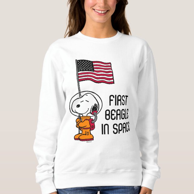 Sudadera ESPACIO | Snoopy Con Astronauta De Bandera (Anverso)