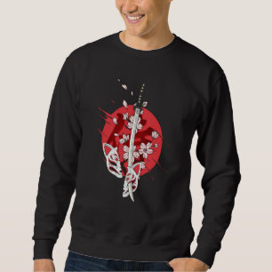 Sudadera Espada Katana de Samurái Japonés Antiguo Flor de C