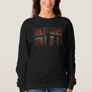 Sudadera Espadas Vikingas de Noruega Escandinavia Bandera d