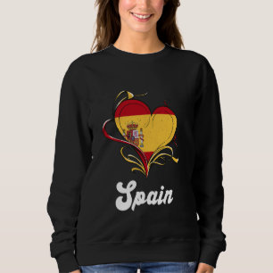 Sudadera España Bandera Corazón de España Orgullo de raíz E
