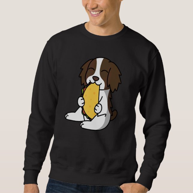 Sudadera Español Springer inglesa comiendo un perro taco (Anverso)