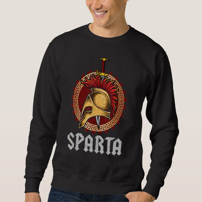 Sudadera Esparta Casco Escudo Espartano Y Guerra De Espada  (Anverso)