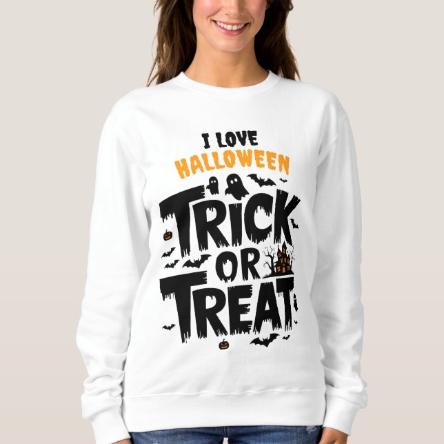 Sudadera Espectacular noche de Halloween con truco o divers (Anverso)