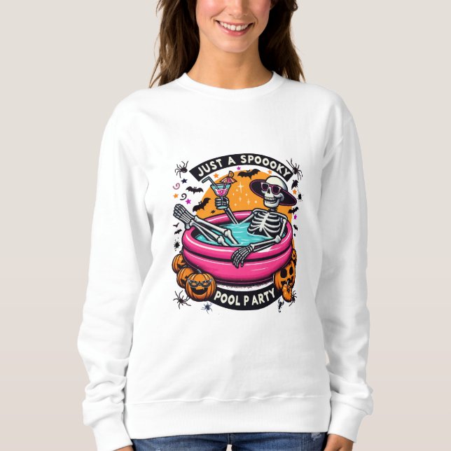 Sudadera ¡Espectacular Skeleton Halloween Pool Diseño Fiest (Anverso)