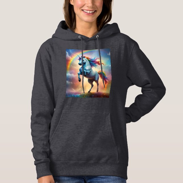 Sudadera Espectro Celestial: El Arco del Unicornio Arcoíris (Anverso)