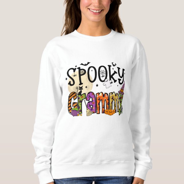 Sudadera espeluznante Grammy Halloween (Anverso)