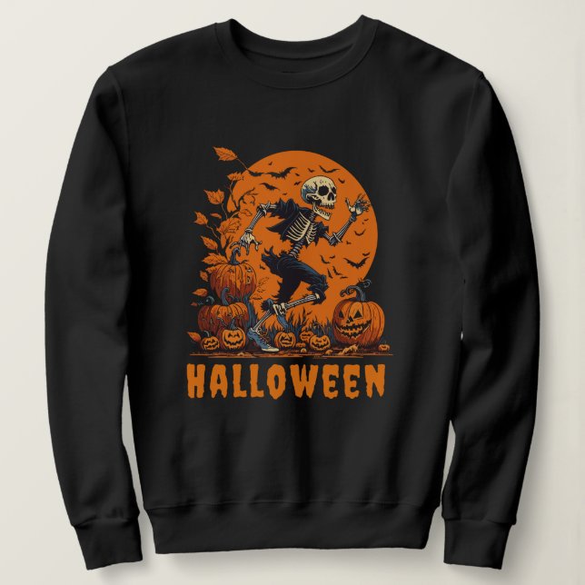 Sudadera Espeluznante Halloween Funny Skeleton (Anverso del diseño)