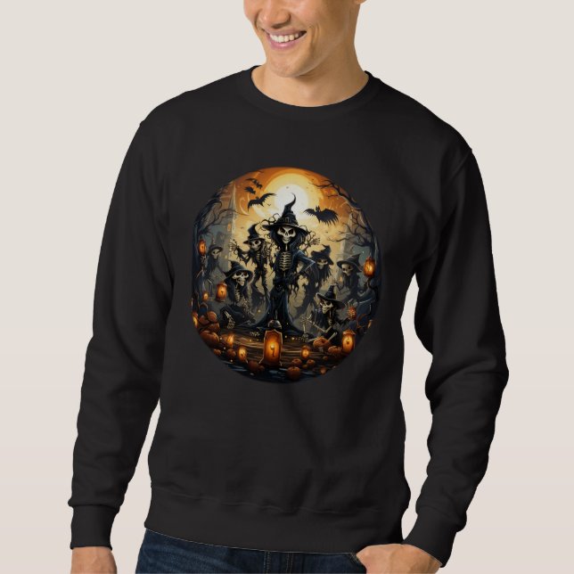 Sudadera Espeluznantes brujas Bats Pumpkins Halloween (Anverso)