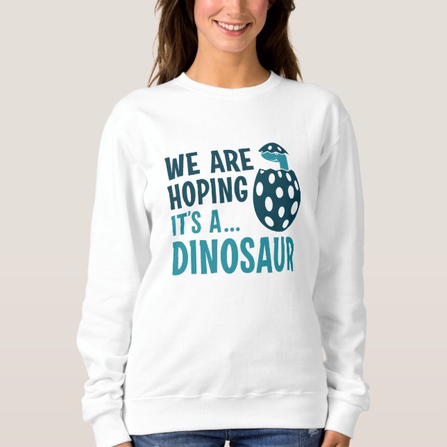 Sudadera Esperamos que sea un dinosaurio (Anverso)
