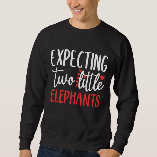 Sudadera Esperando dos pequeños elefantes gemelos preñados (Anverso)