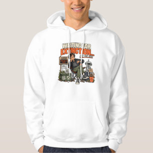 Sudadera Esperando la extinción de la IA diseño divertido
