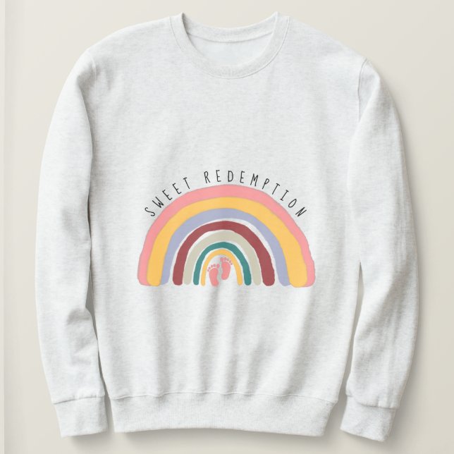 Sudadera Esperando la maternidad del Chica arcoiris del beb (Anverso del diseño)