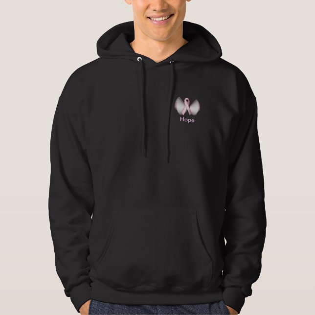 Sudadera Esperanza curando alas angelicales de cinta rosa - (Anverso)
