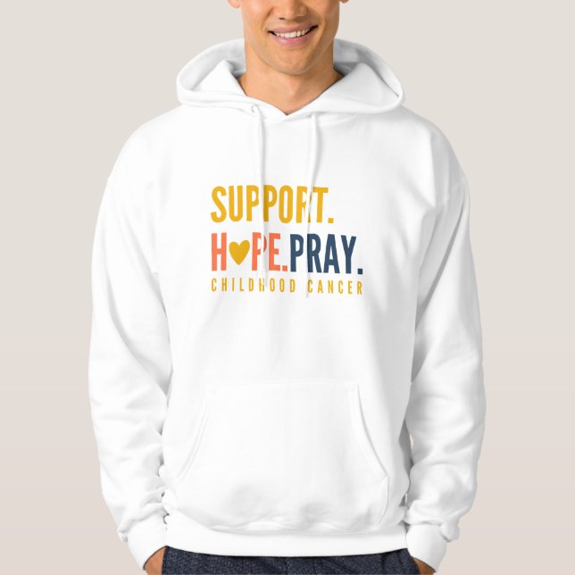 Sudadera esperanza de apoyo al cáncer infantil Pullover Hoo (Anverso)