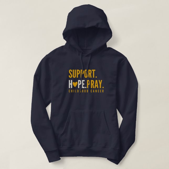 Sudadera esperanza de apoyo al cáncer infantil Pullover Hoo (Diseño del anverso)