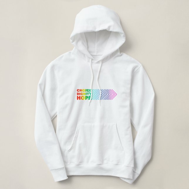 SUDADERA ESPERANZA DE DIGNIDAD DE ELECCIÓN MUJERES DE RAINB (Diseño del anverso)