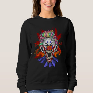 Sudadera Espinoso Payaso escalofriante cabello colorido div