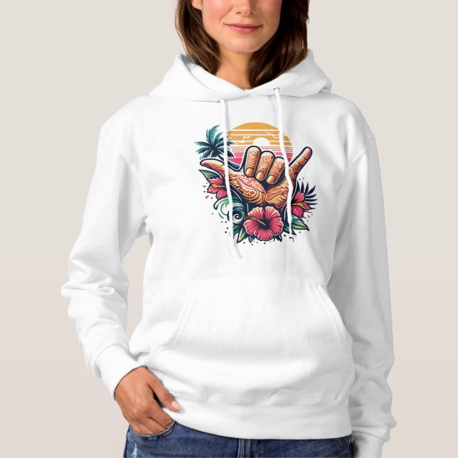Sudadera Espíritu Aloha - Arte Shaka hawaiano (Anverso)