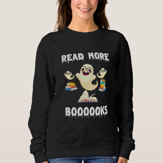 Sudadera Espíritu de Halloween Leer más libros Libro Bo (Anverso)