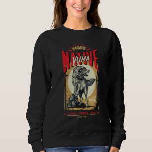 Sudadera Espíritu de Lobo Retro Nativo Americano Indio Yuma