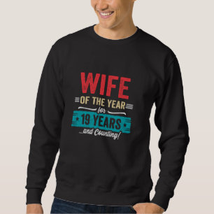 Sudadera Esposa Casada 19 Años - Parejas Aniversario de Bod
