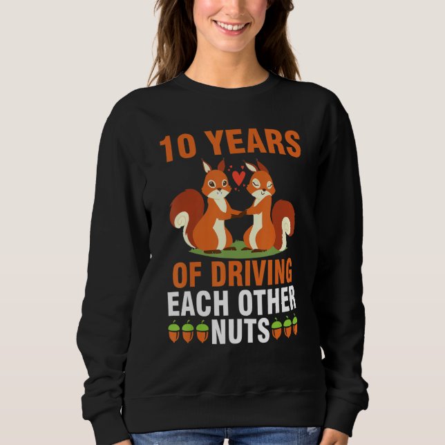 Sudadera Esposa De Fox Husband Casada Con 10 Años De Conduc (Anverso)