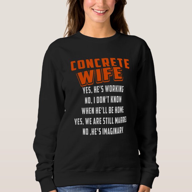 Sudadera Esposa de hormigón de construcción para trabajador (Anverso)