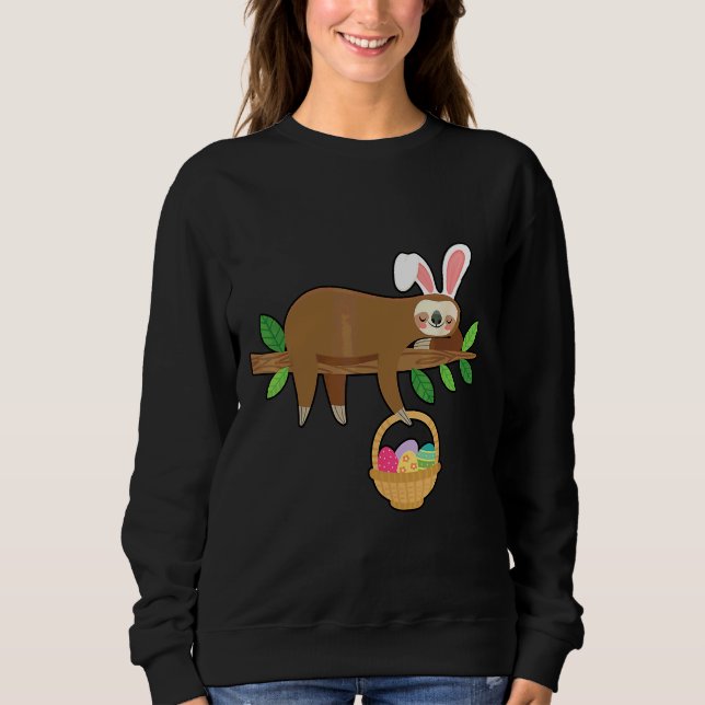Sudadera Esposa De Pascua Con Cesta De Oídos De Conejo De P (Anverso)