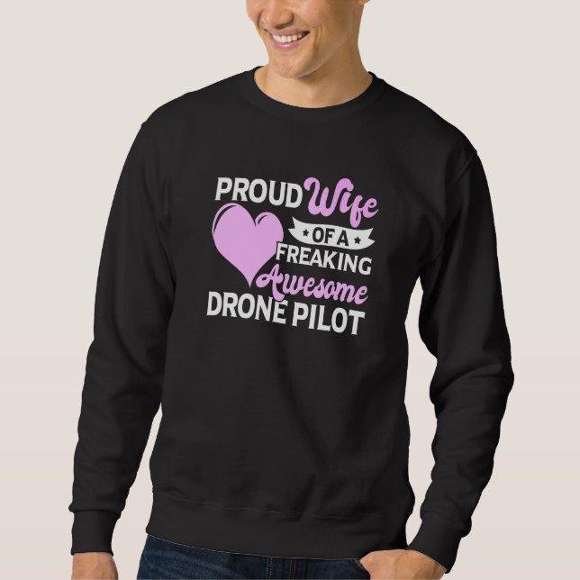 Sudadera Esposa de piloto de dron quadricóptero (Anverso)