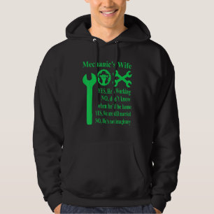 Sudadera Esposa de un mecánico Sí está trabajando No no con