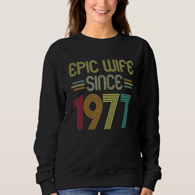 Sudadera Esposa épica desde 1977, su 45º aniversario Boda (Anverso)