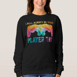Sudadera Esposa Esposa Juego Cita Gamer Pun Diseño de texto