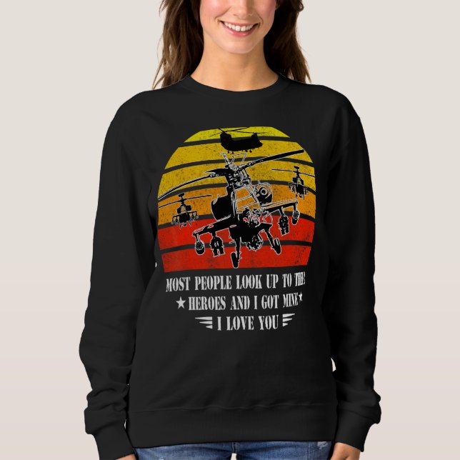 Sudadera Esposa Helicóptera La Mayoría De La Gente Busca A  (Anverso)