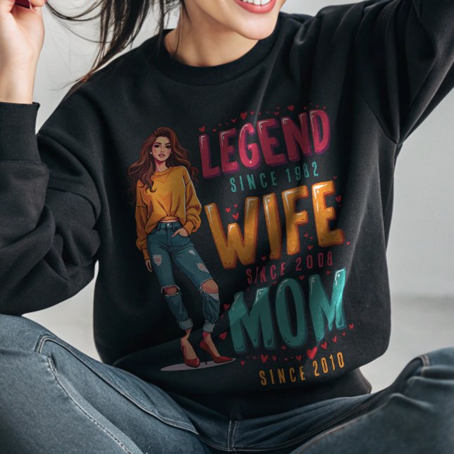 Sudadera Esposa Legendaria Mamá Personalizado Personalizada (Subido por el creador)