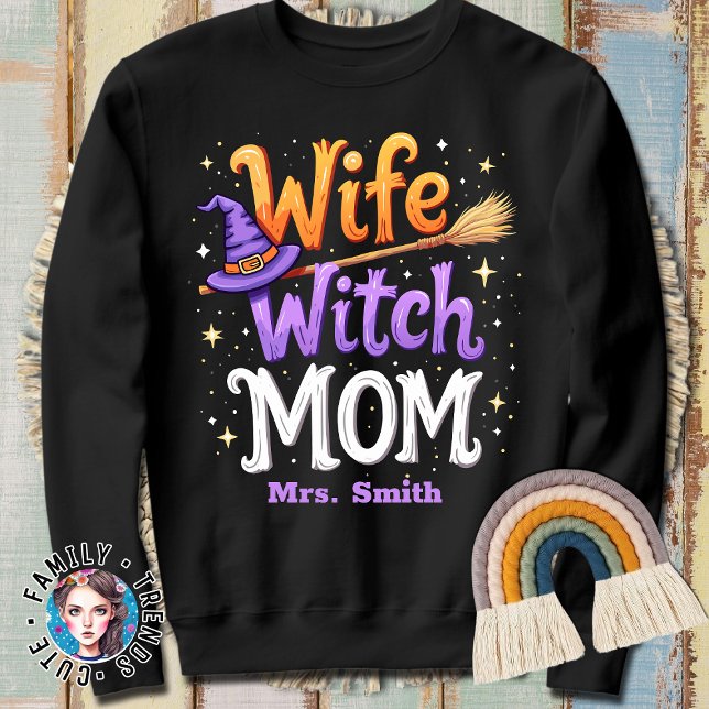 Sudadera Esposa Mamá Bruja Divertido disfraz Halloween (Subido por el creador)
