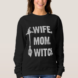 Sudadera Esposa Mamá Bruja Graciosa Halloween Mujeres Sarca